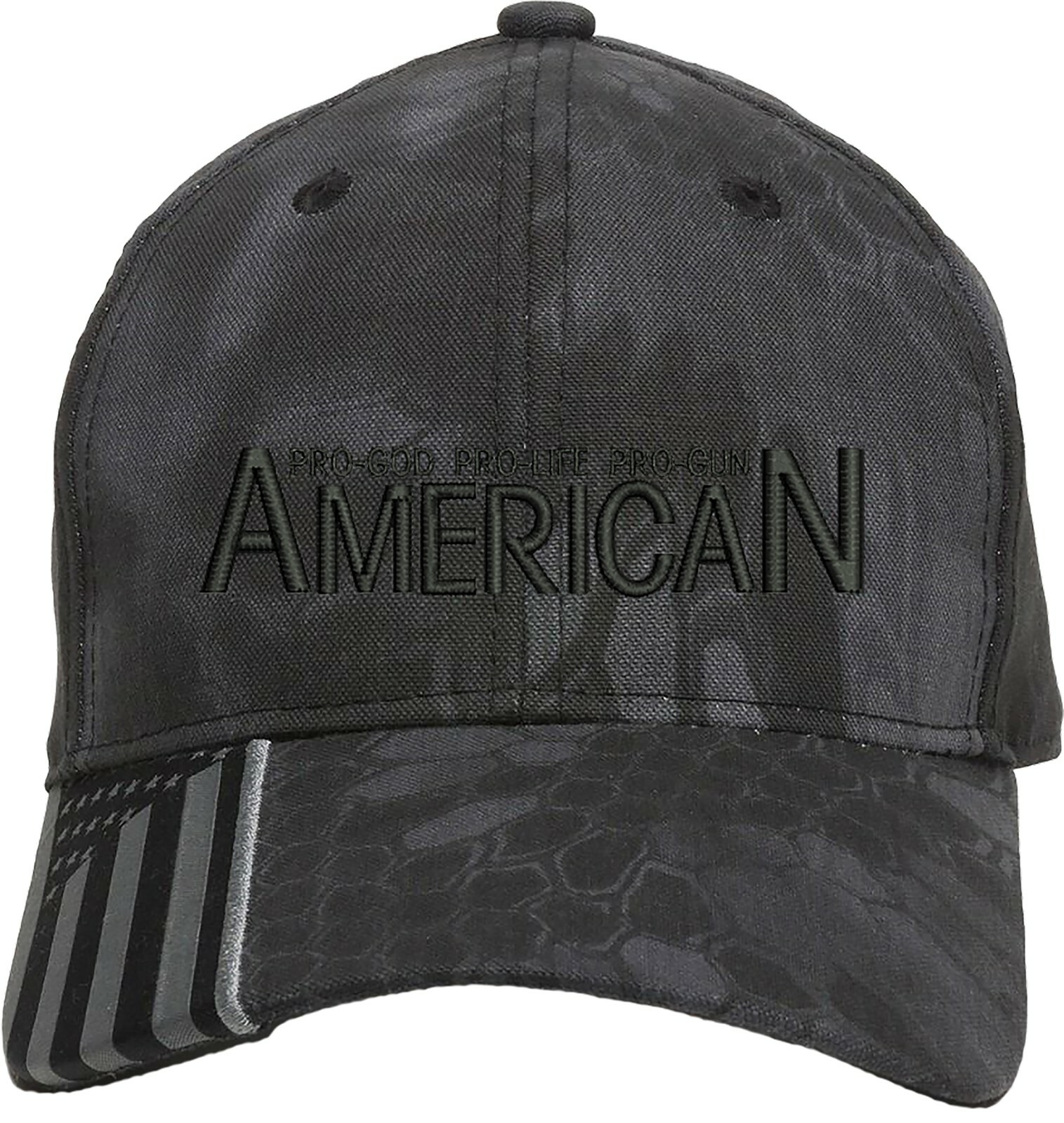 ProGod ProLife ProGun 1Col Embroidered Structured Adjustable US Flag on bill Hat