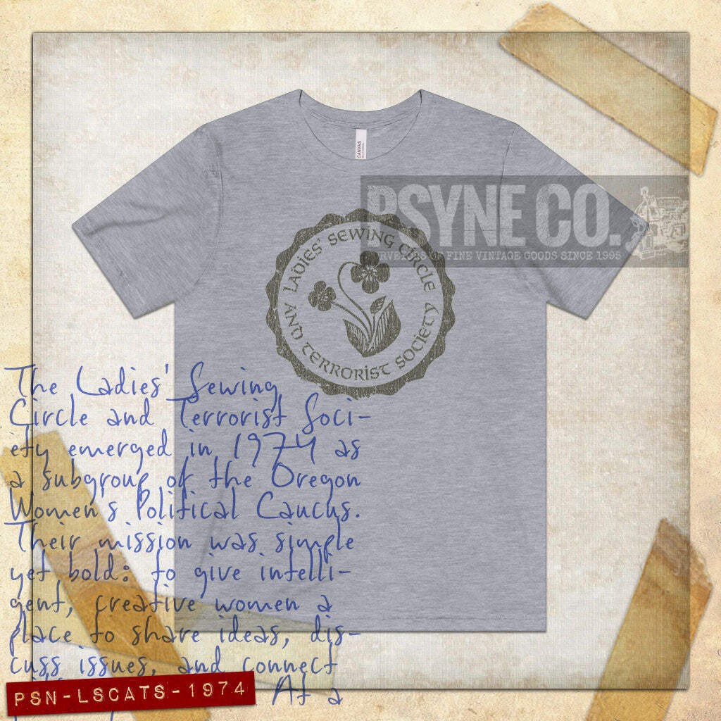 Ladies Sewing Circle and Terrorist Society 1974 Vintage Men’s T-Shirt