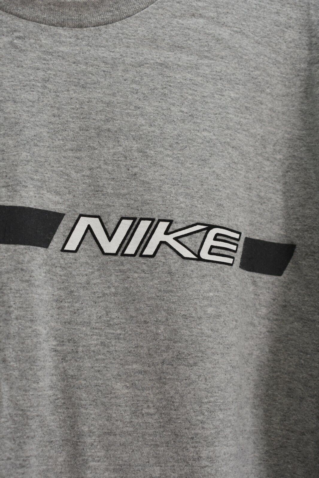 Nike Mens Gray Nike Logo Scoop Neck Short Sleeve Mexico Made Casual T Shirt L