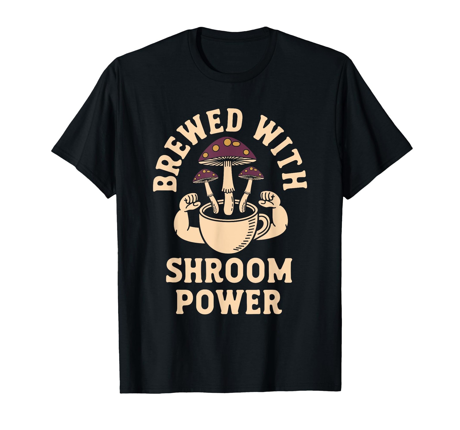 Mushroom Coffee Drinker Wellness Brew Focus Clarity Energy T-Shirt