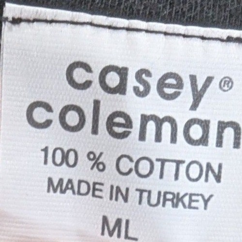 Casey Coleman Black Cotton Embroidered Motorcycle Graphic T-Shirt Men M/L Turkey