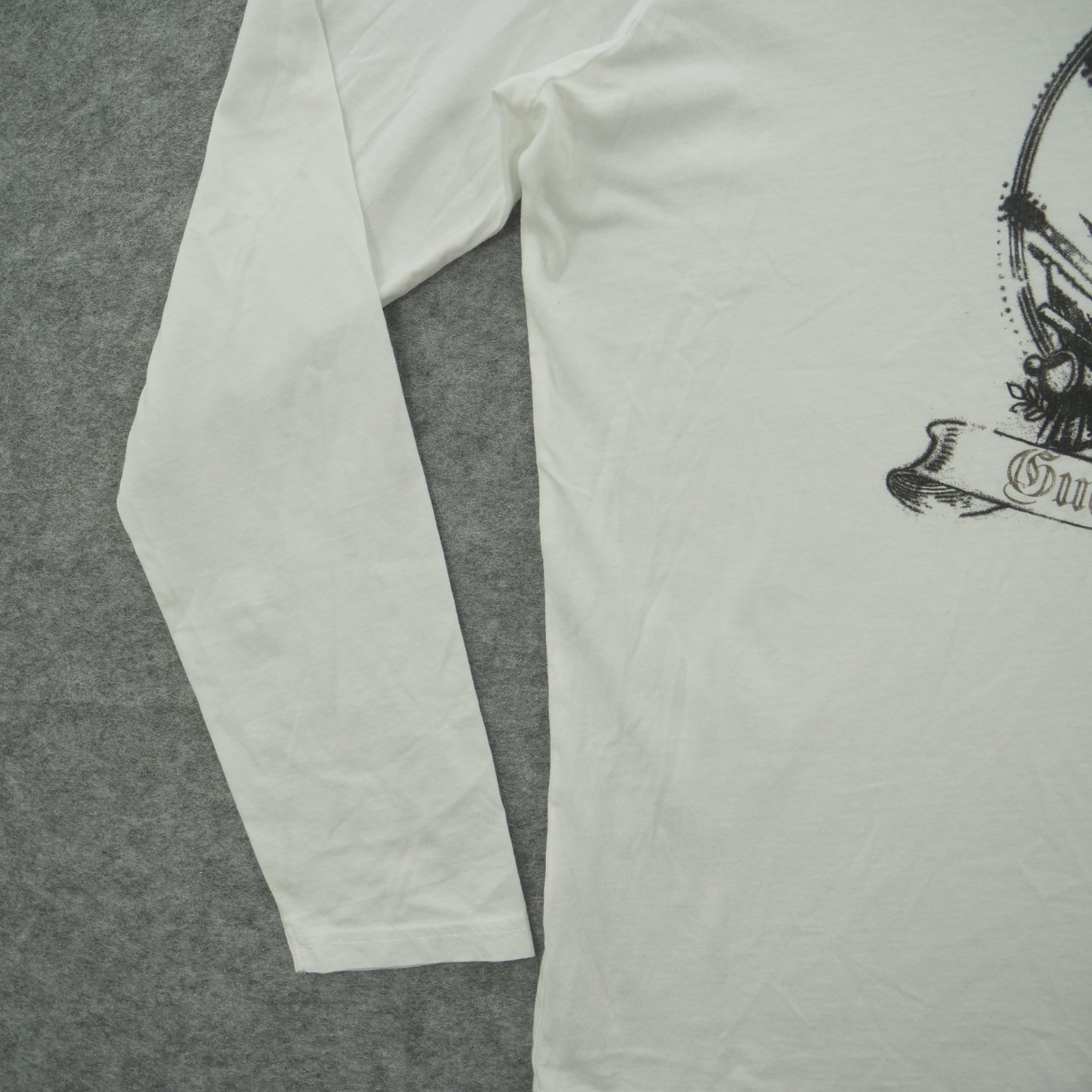Guess Shirt Mens Extra LArge White Graphic Print Long Sleeve Crew Neck