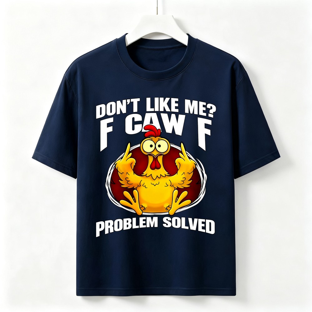Funny Sassy Chicken FCaw F Pun Graphic T-Shirt Sarcastic Humor Unisex Casual Tee