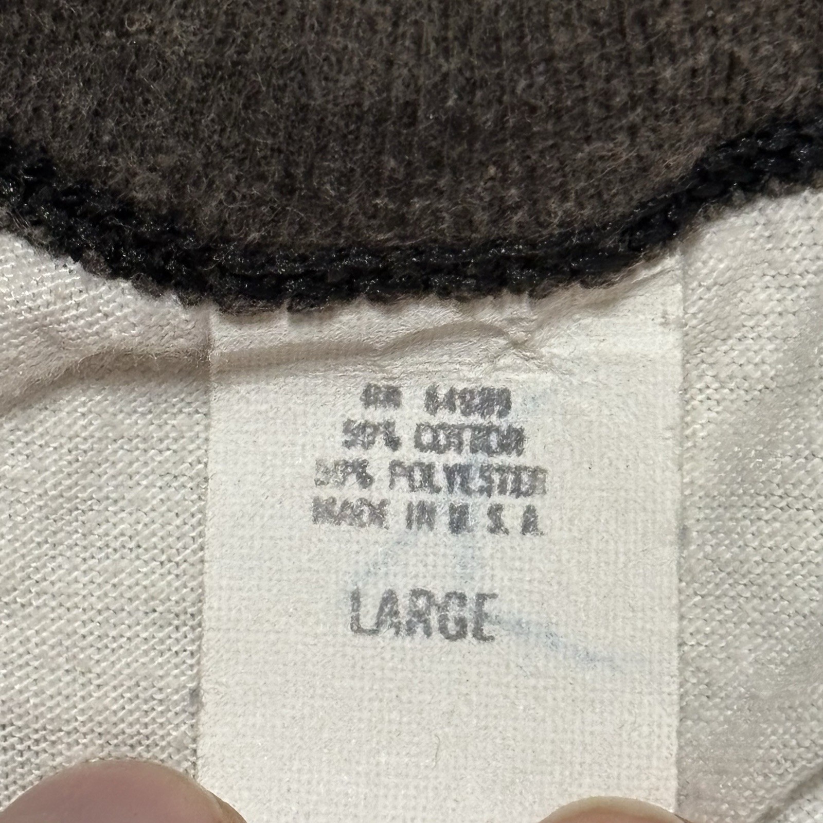 Vintage 80s Made In USA CF Band Ringer T Shirt Size L White Single Stitch Tiger