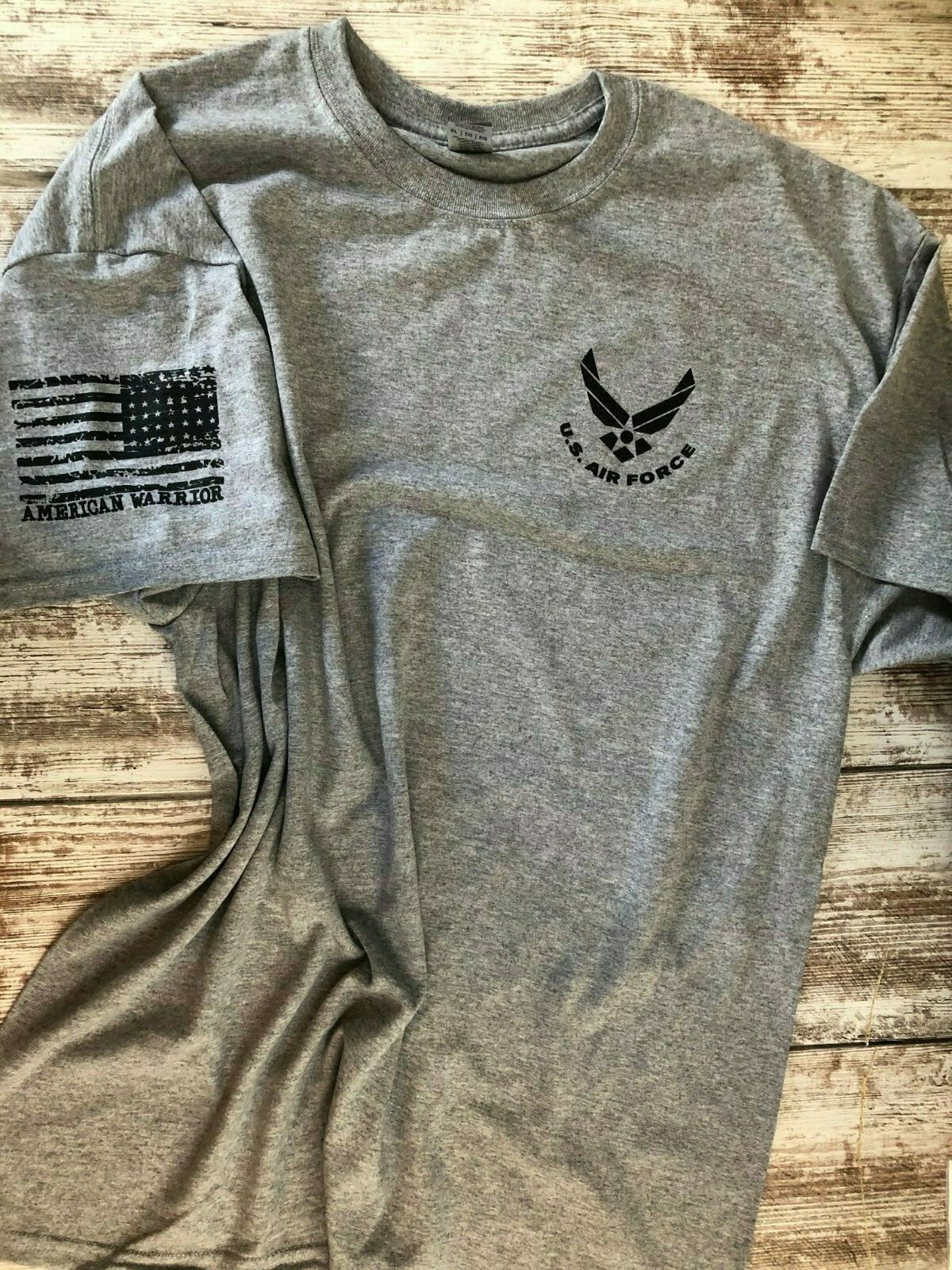 Air Force Military T-shirt With DD-214 Alumni USAF Chest Logo 190G