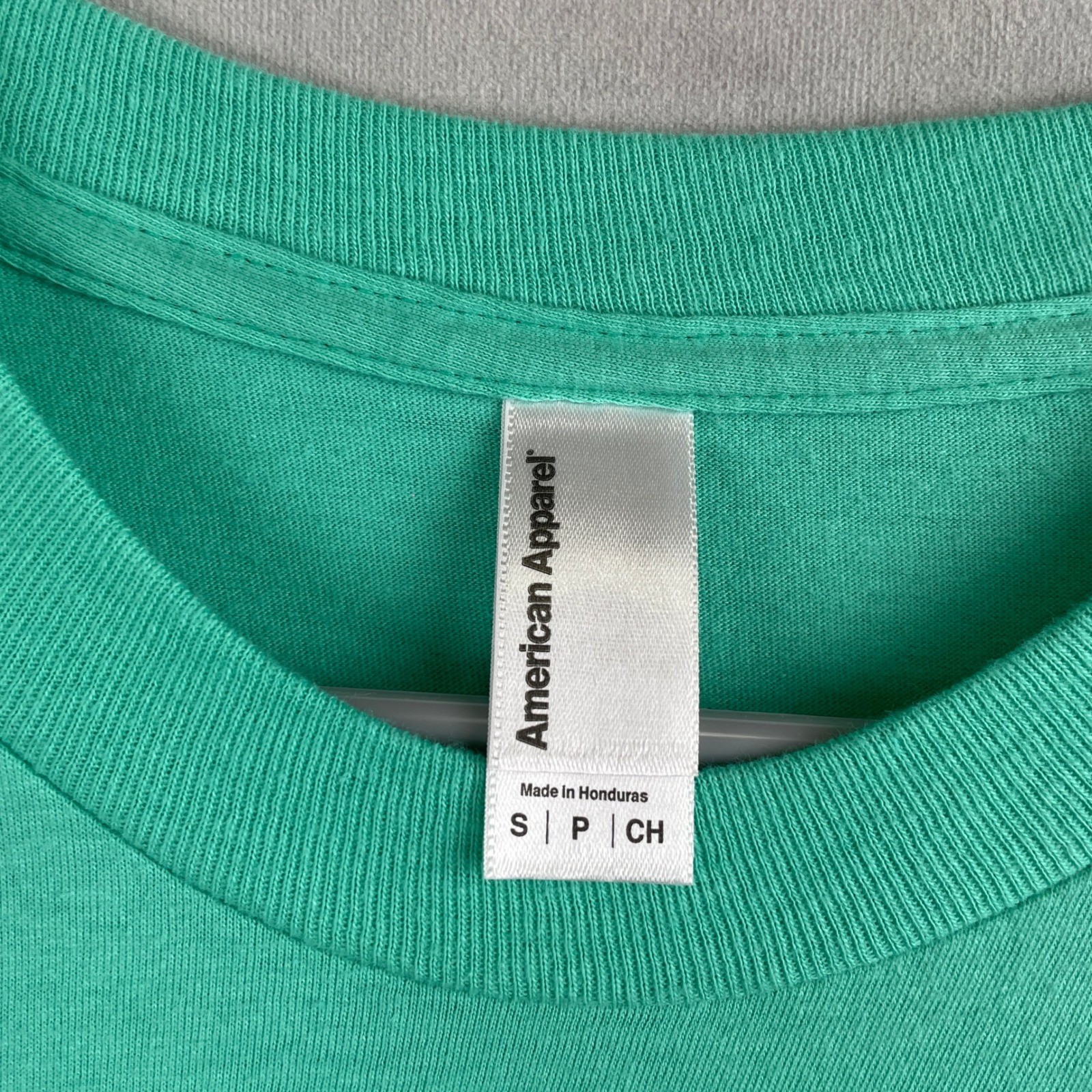 American Apparel Mint Green Cotton Crew Neck Short Sleeve T-Shirt S Retro Indie
