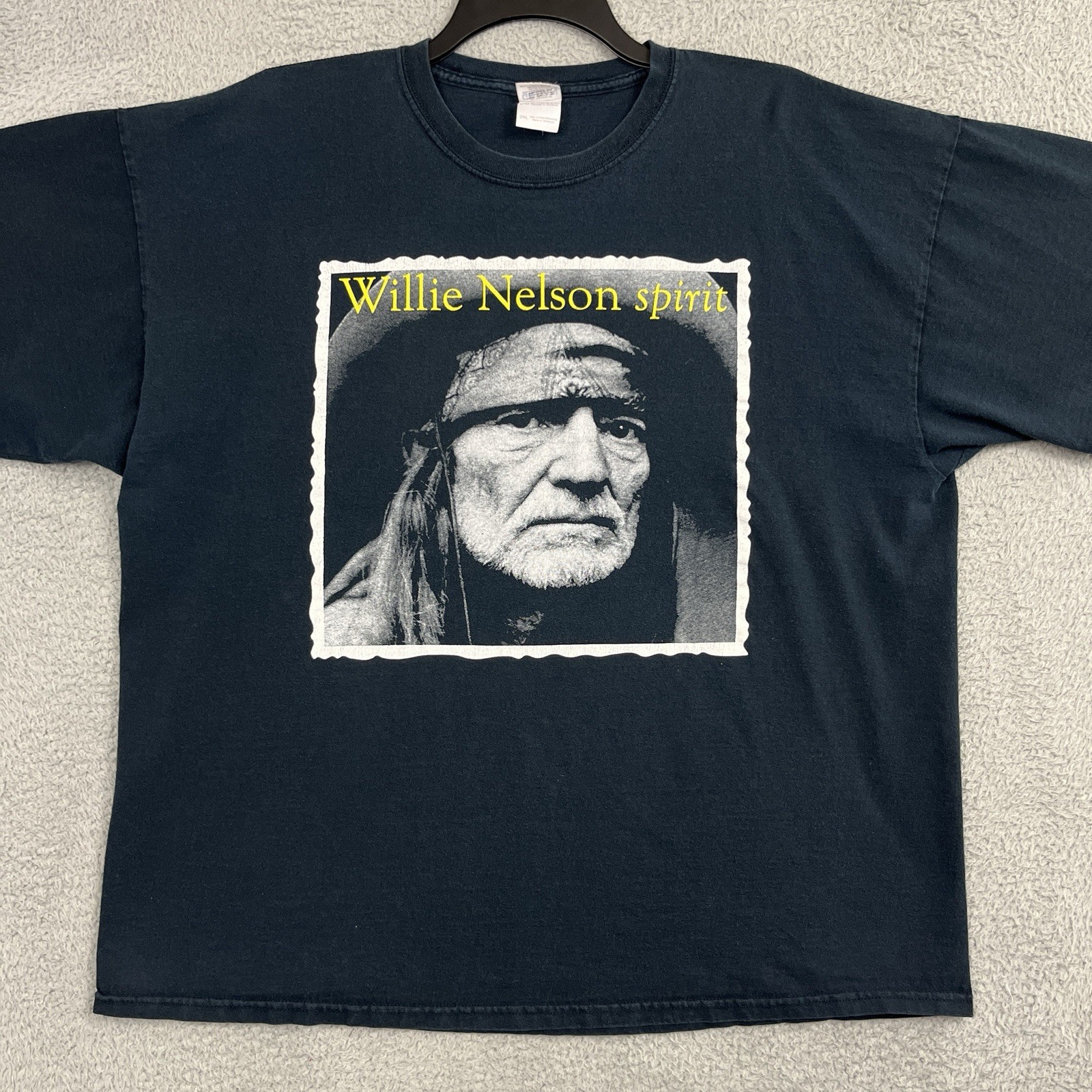 Willie Nelson T Shirt Black Spirit Tour 2010 Adult 2XL 25.75″ PTP Country Music