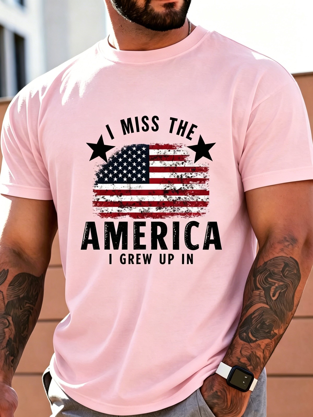 “I Miss The America I Grew Up With” Flag 250th Patriotic T Gift For Dad Friends