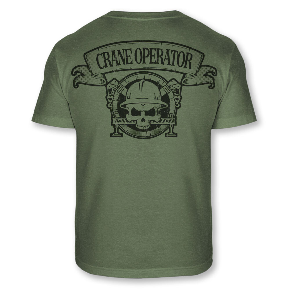 Crane Operator Skull Crossbones T-Shirt – Overhead Crane Athletic Shirt – A115