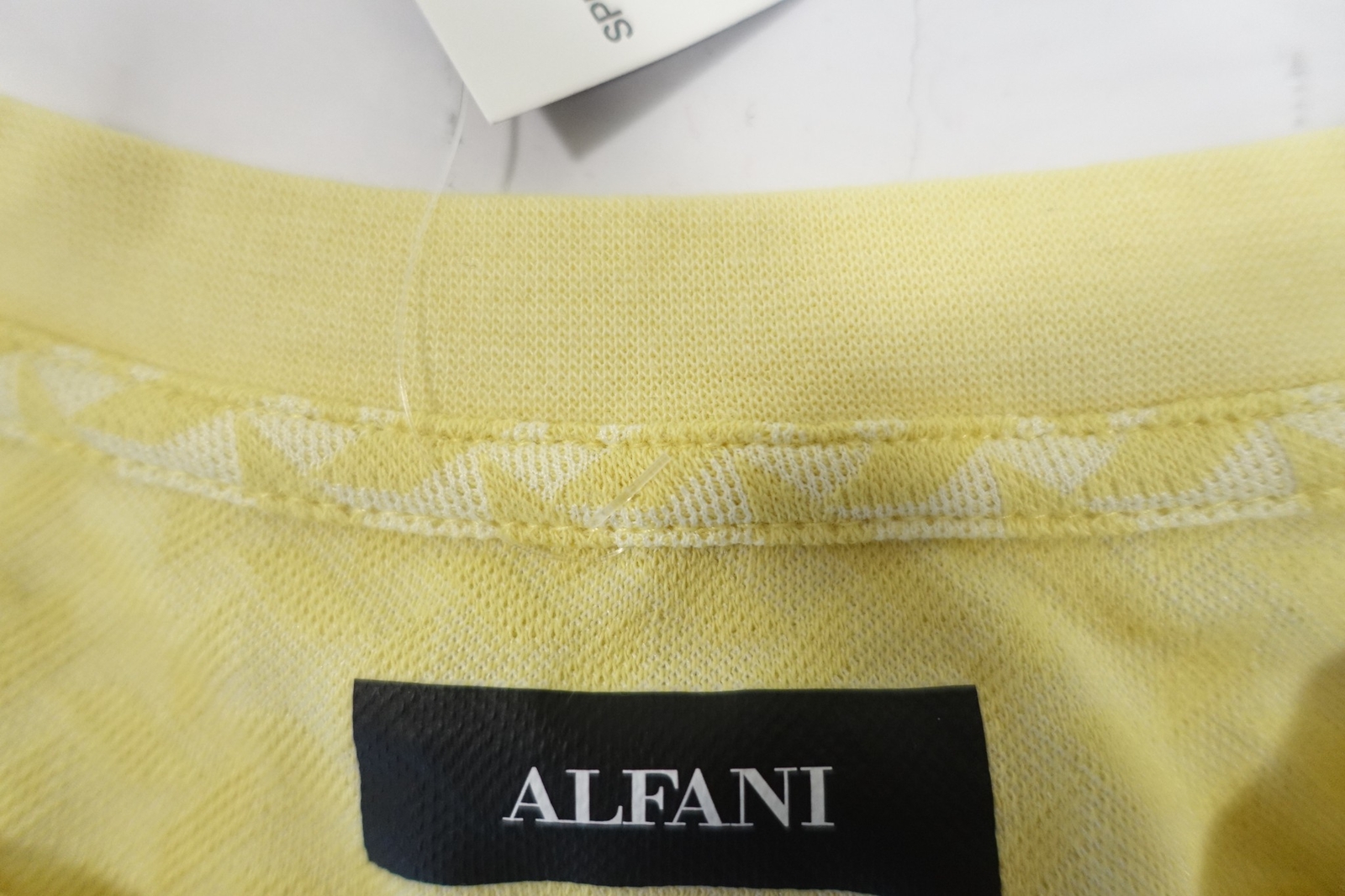 ALFANI GEO TEXTURED YELLOW SMALL SOFT PATTERN TEE TSHIRT MENS NWT NEW