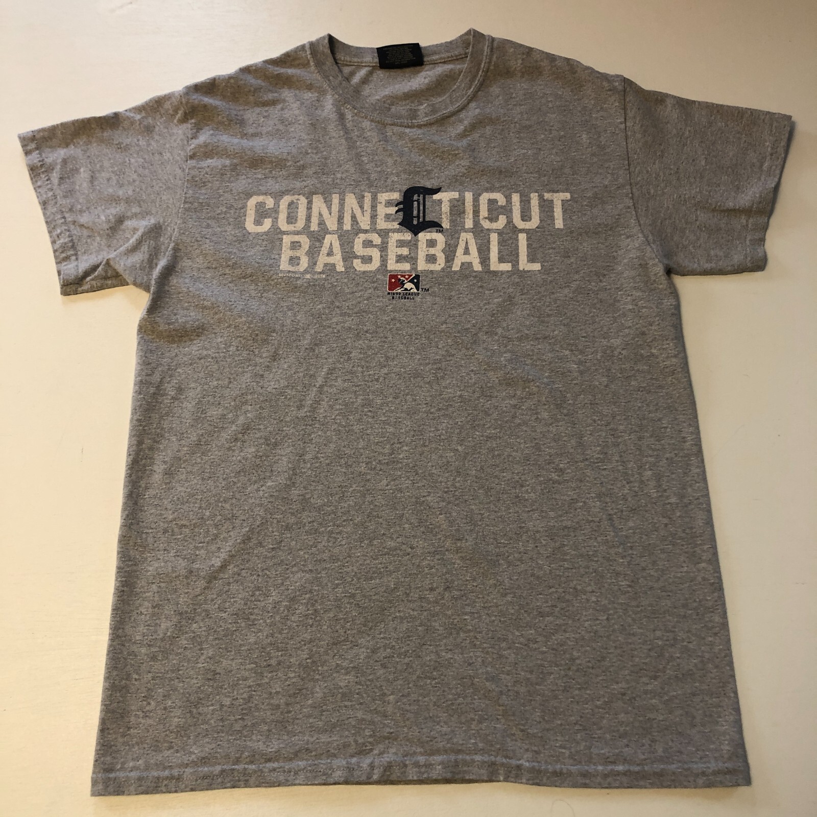 MV SPORT Connecticut Baseball Graphic T-Shirt M Heather Gray Minor League 2016