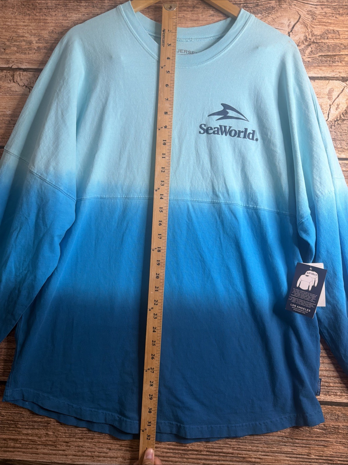 FLAW-SeaWorld Rescue Sweatshirt Mens Large Gradient Blue Marine Animal Graphic