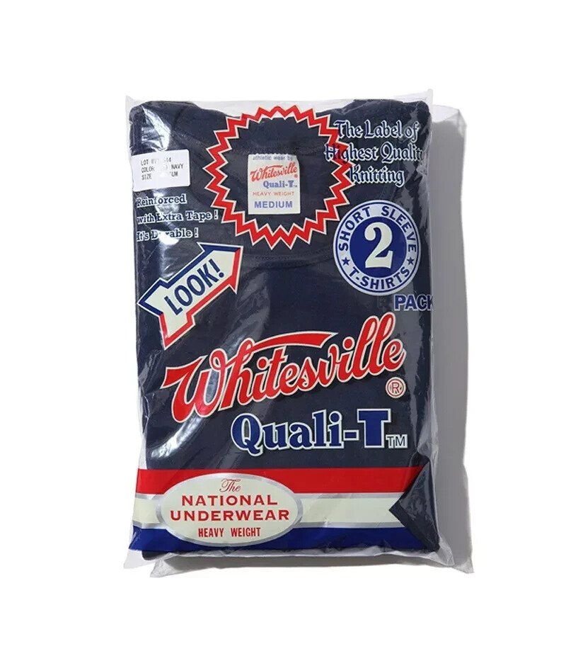 WHITESVILLE 2 PACK T-SHIRT White / Black / Navy / Gray WV73544 Made in Japan