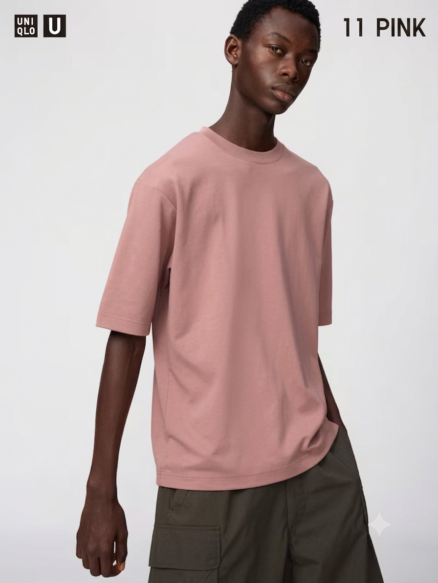 UNIQLO U AIRism Cotton Oversized Crew Neck Half-Sleeve T-Shirt XS-4XL Japan