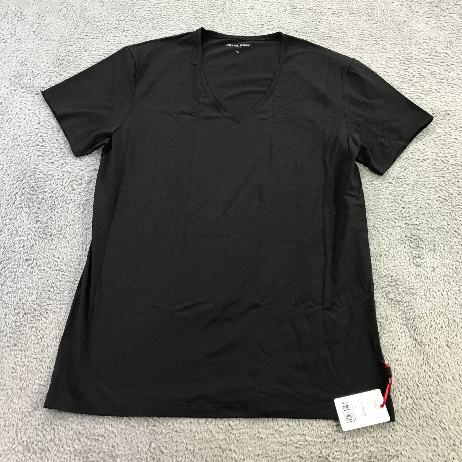 Derek Rose Shirt Mens Extra Large Cotton Stretch T Shirt Black PJ Top $115 a34