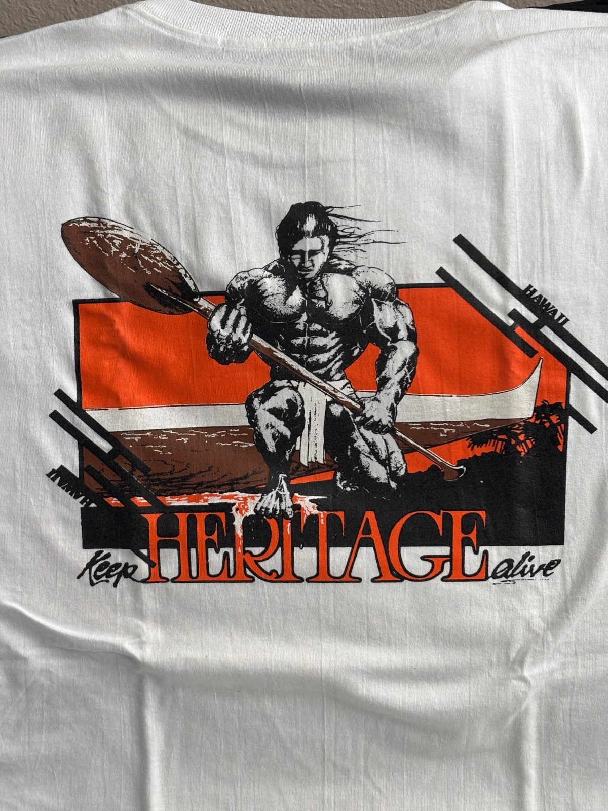 NEW- CANOE PADDLER “HERITAGE” SCREEN PRINTED 100%COTTON XLARGE