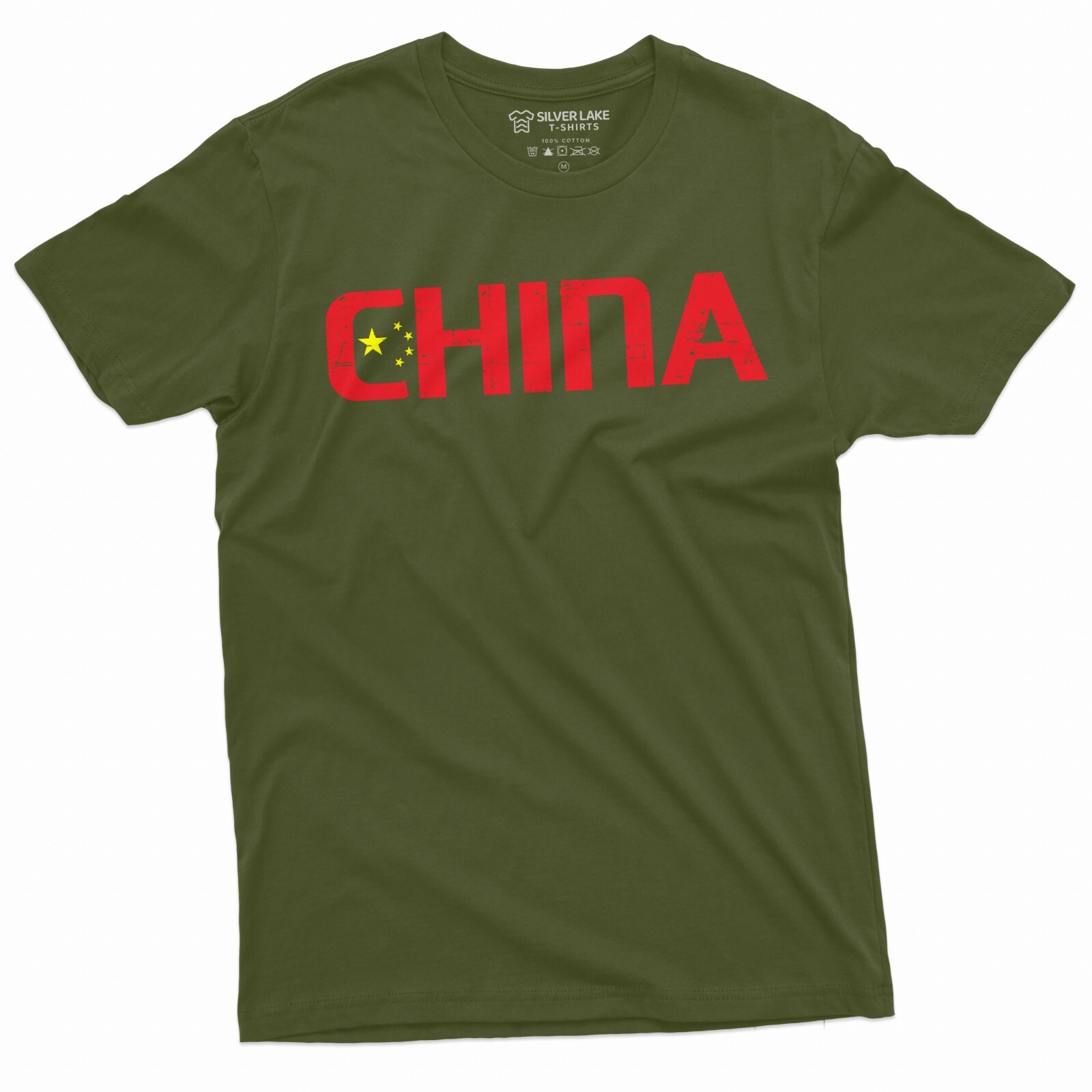 Men’s China T-shirt Chinese Flag Coat of Arms PRC People’s Republic of China Tee