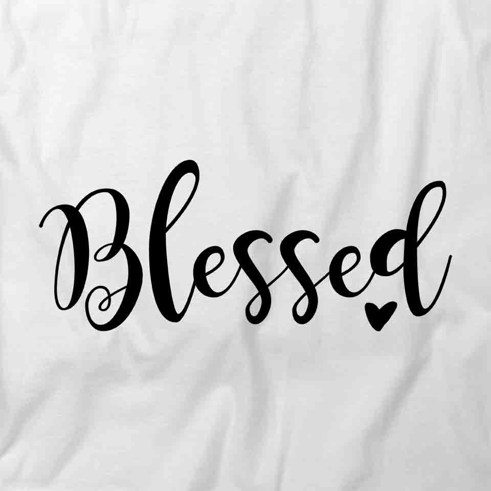 BLESSED Tee Short-Sleeved Cotton THANKSGIVING HOLIDAY CLOTHING S1WS468
