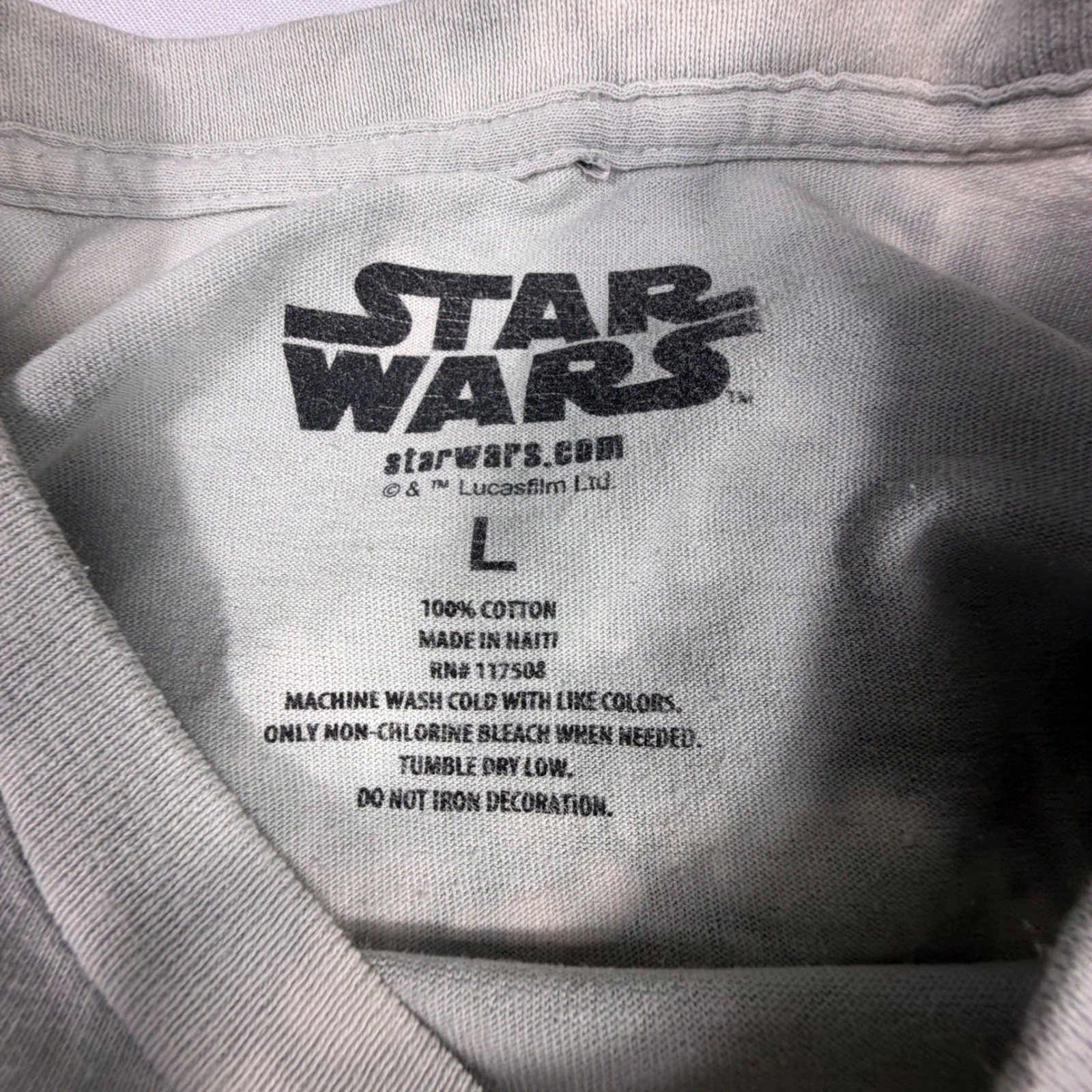 Star Wars The Dark Side Tie Dye Shirt Mens Large Darth Vader Maul Kylo Ren Grey