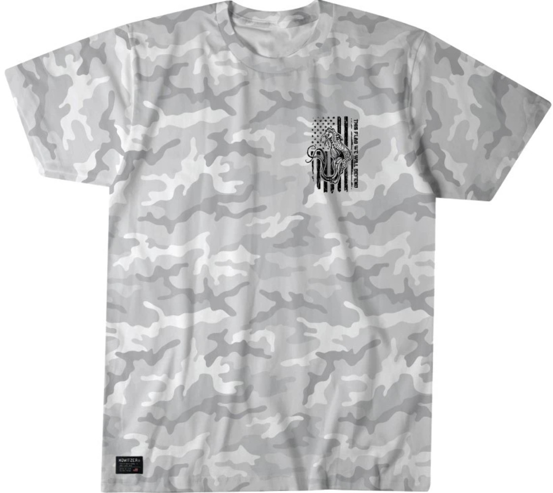 HOWITZER Men’s T-Shirt DEFEND FLAG Military Grunt White S M L XL 2XL 3XL 4XL