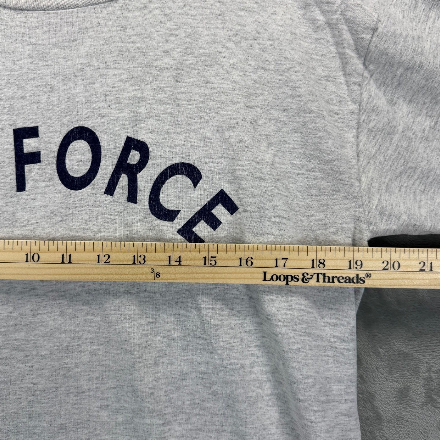 Air Force Graphic T-Shirt Mens Gray Heather Short Sleeve Crewneck Tee L