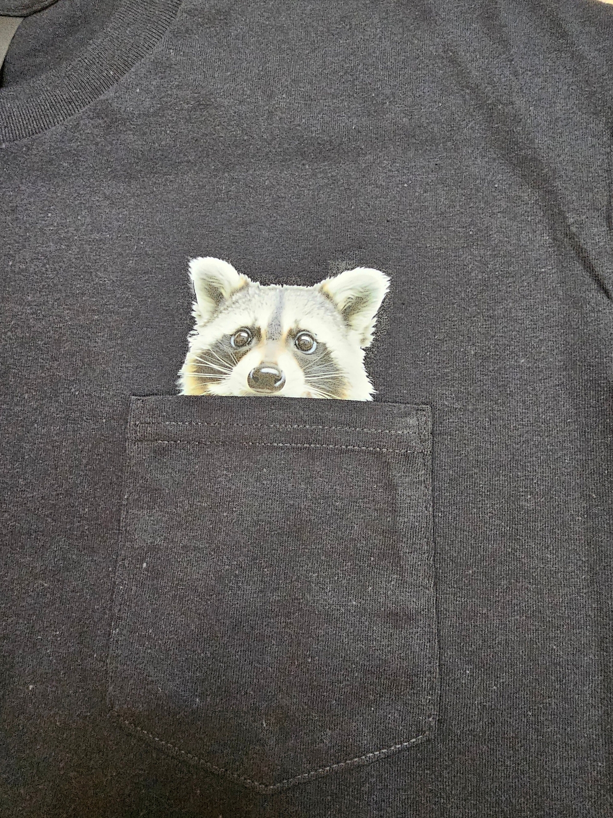 Funny Raccoon Shirt – Humor Raccoon Hidden Middle Finger Pocket – Raccoon