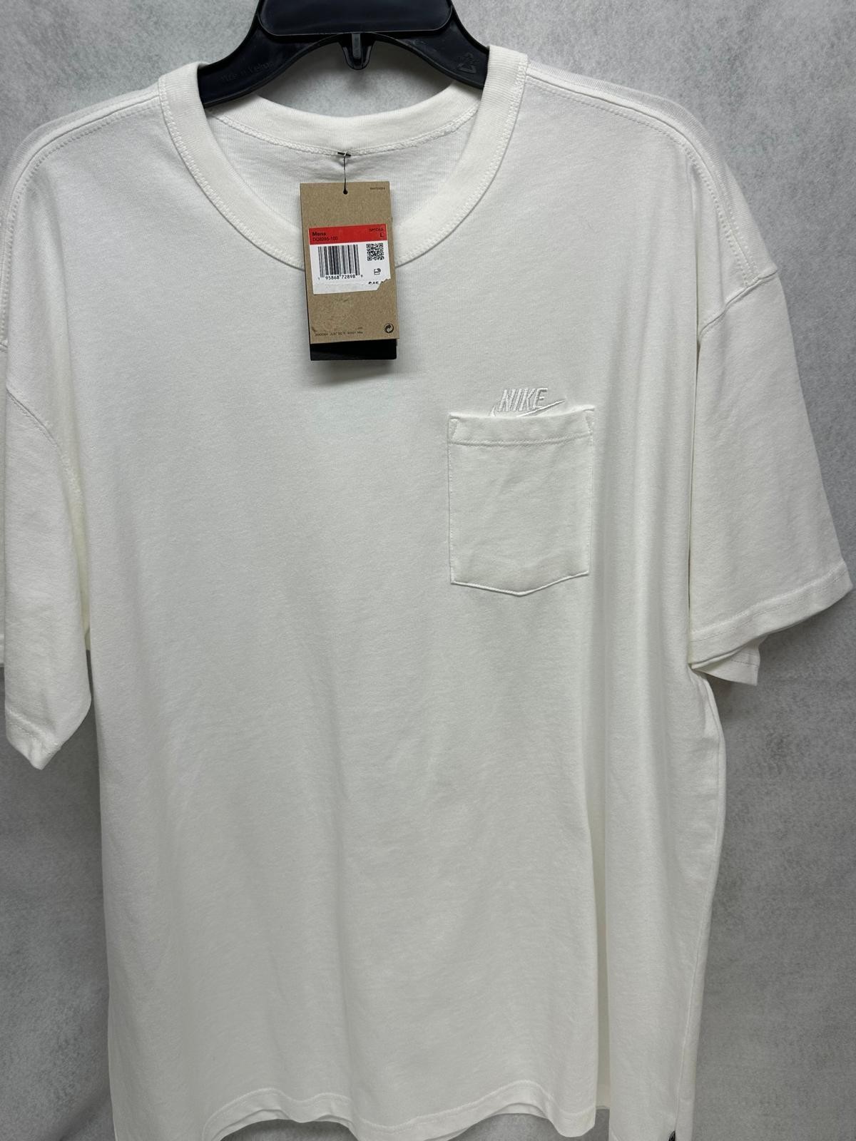 Nike Sportswear Premium Essentials Pocket Tee Shirt Mens Large White Minimalist