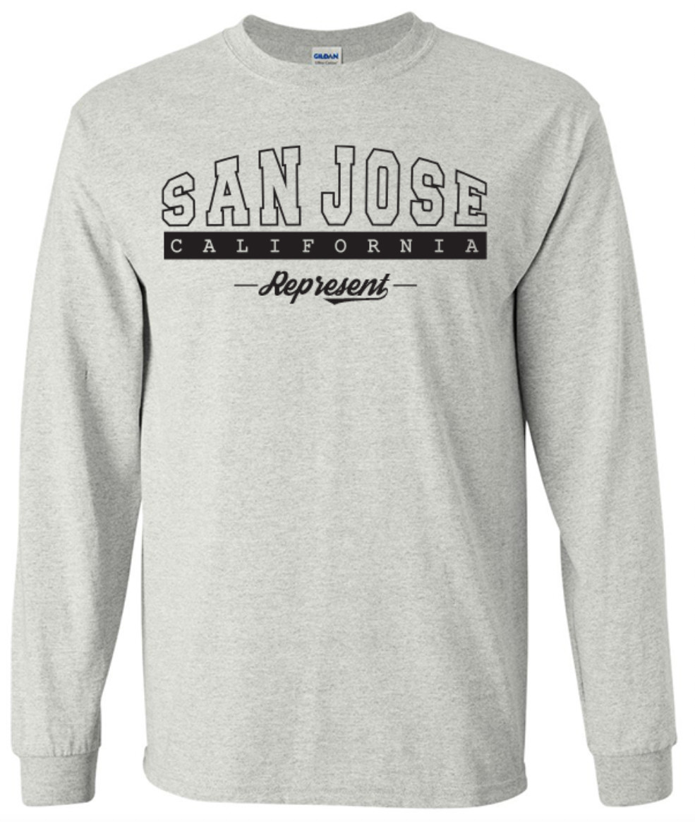 San Jose California State T-Shirt Long Sleeve Graphic Tees Unisex Apparel