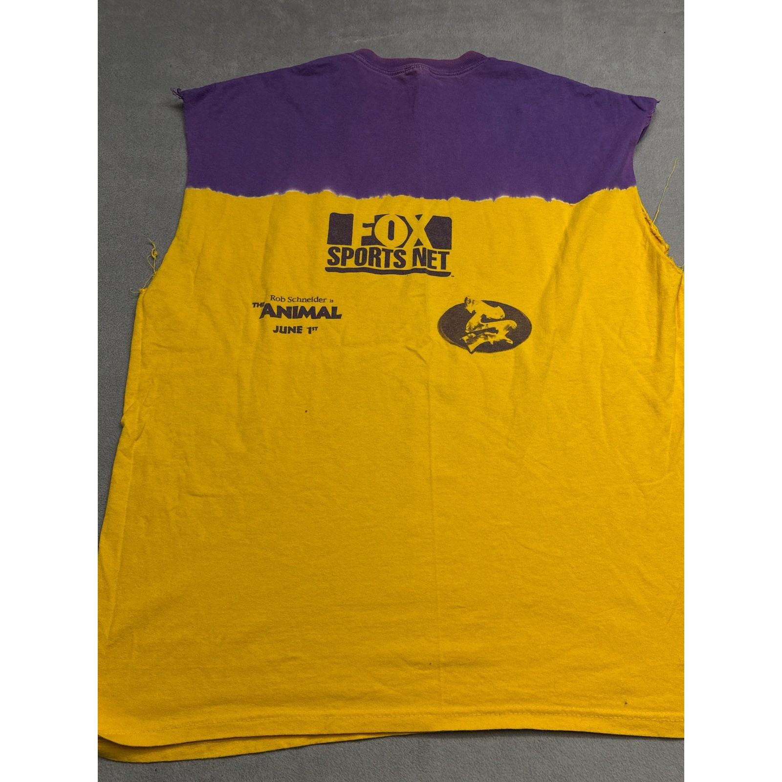 Los Angeles Lakers Back For Seconds Sleeveless T Shirt Anvil XL Yellow Purple