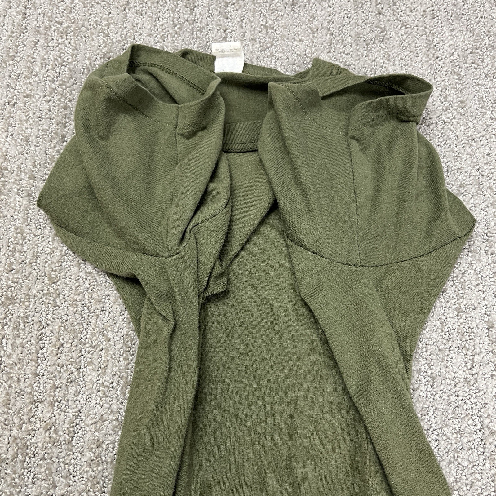VTG Soffe T Shirt Tag M 17.5” PTP Single Stitch Sleeve Army Green Olive Military