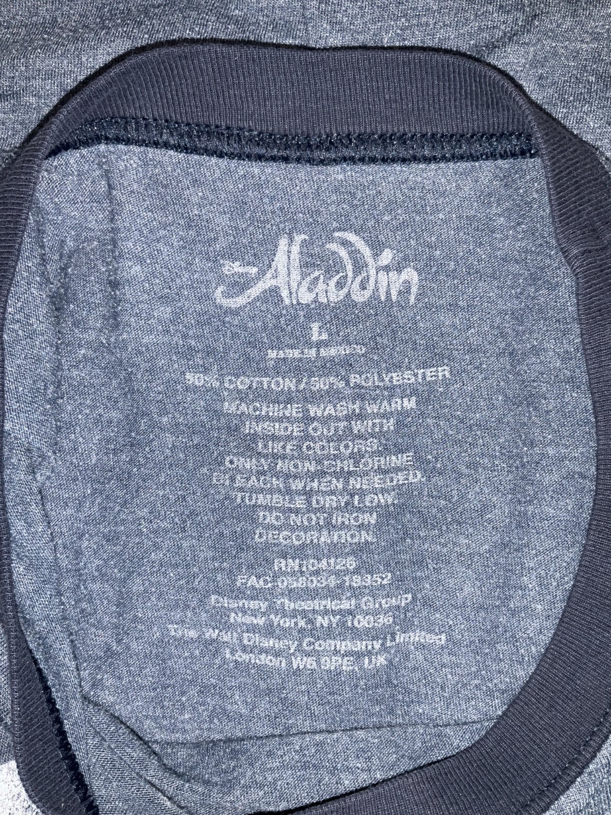 Aladdin Short Sleeve T-Shirt Men’s Large Blue