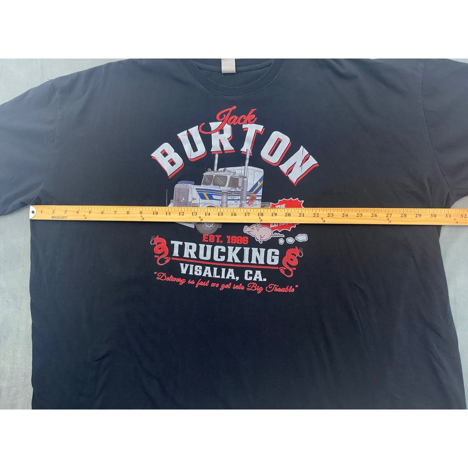 Big Trouble in Little China Jack Burton Trucking TShirt Black Mens 5XL Cotton