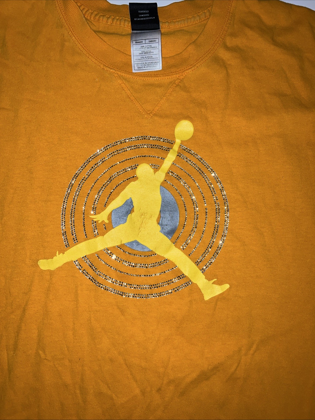 Vintage Air Jordan Orange Silver Af1 T-Shirt Basketball Print size XXXL 3x Brand