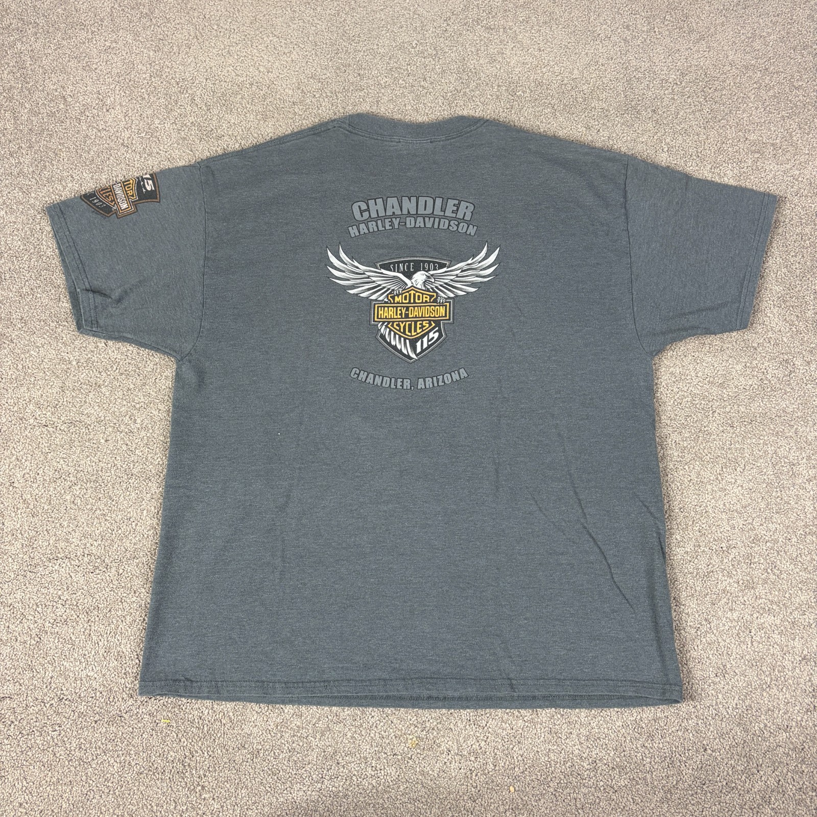 Harley Davidson Chandler AZ 2017 T Shirt Mens XL 115 Years Grey