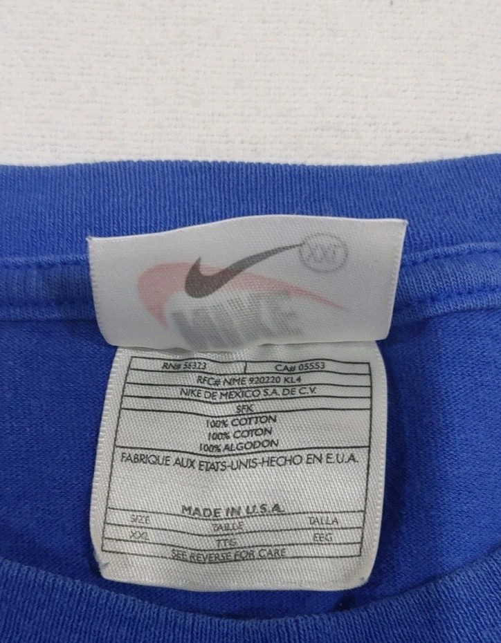 Vintage Nike Basketball Shirt Blue Graphic Sketch Art Made USA 90s Adult XXL 2XL