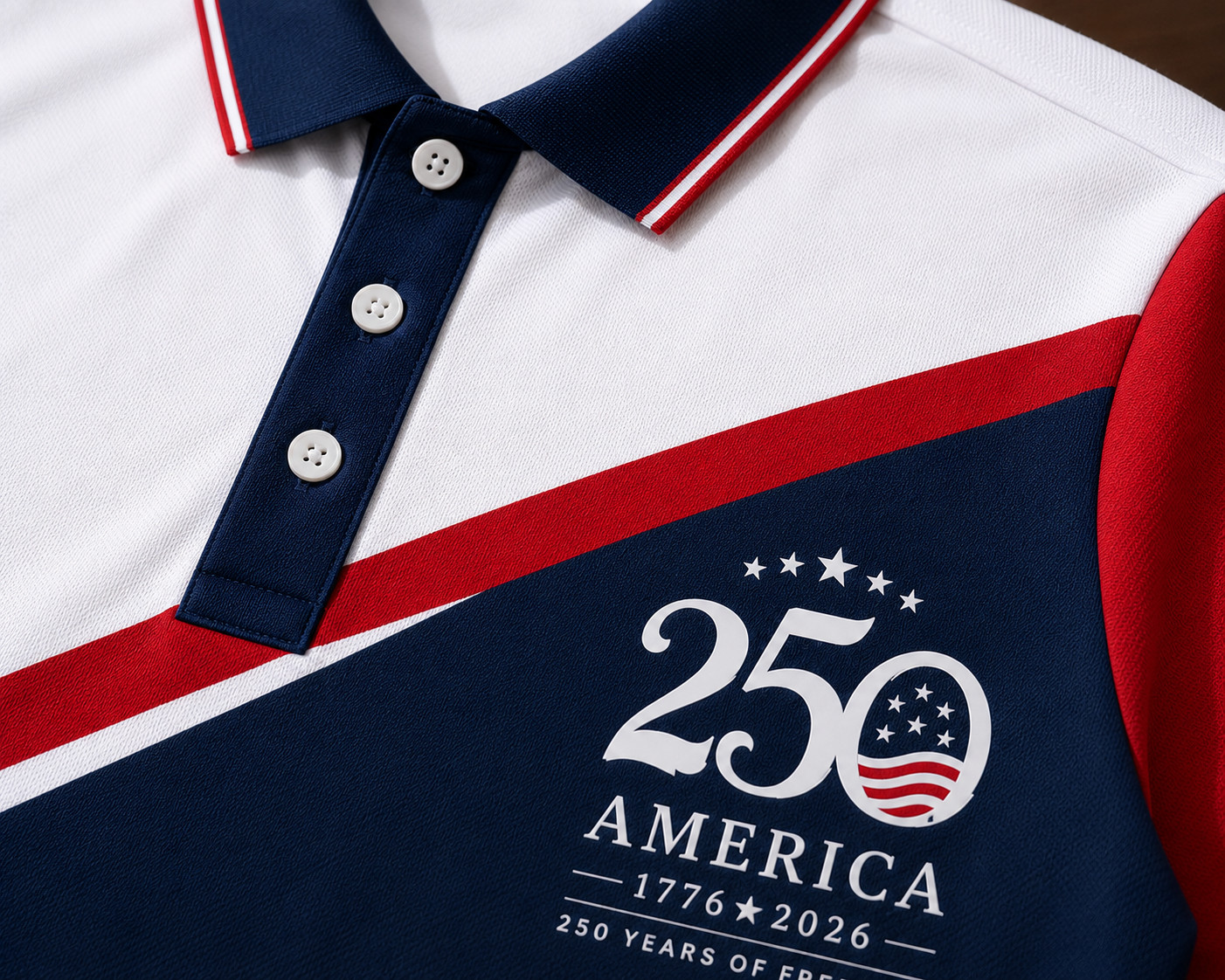 250th Anniversary Patriotic Polo Mens United States Of America 1776-2026 (S-5XL)