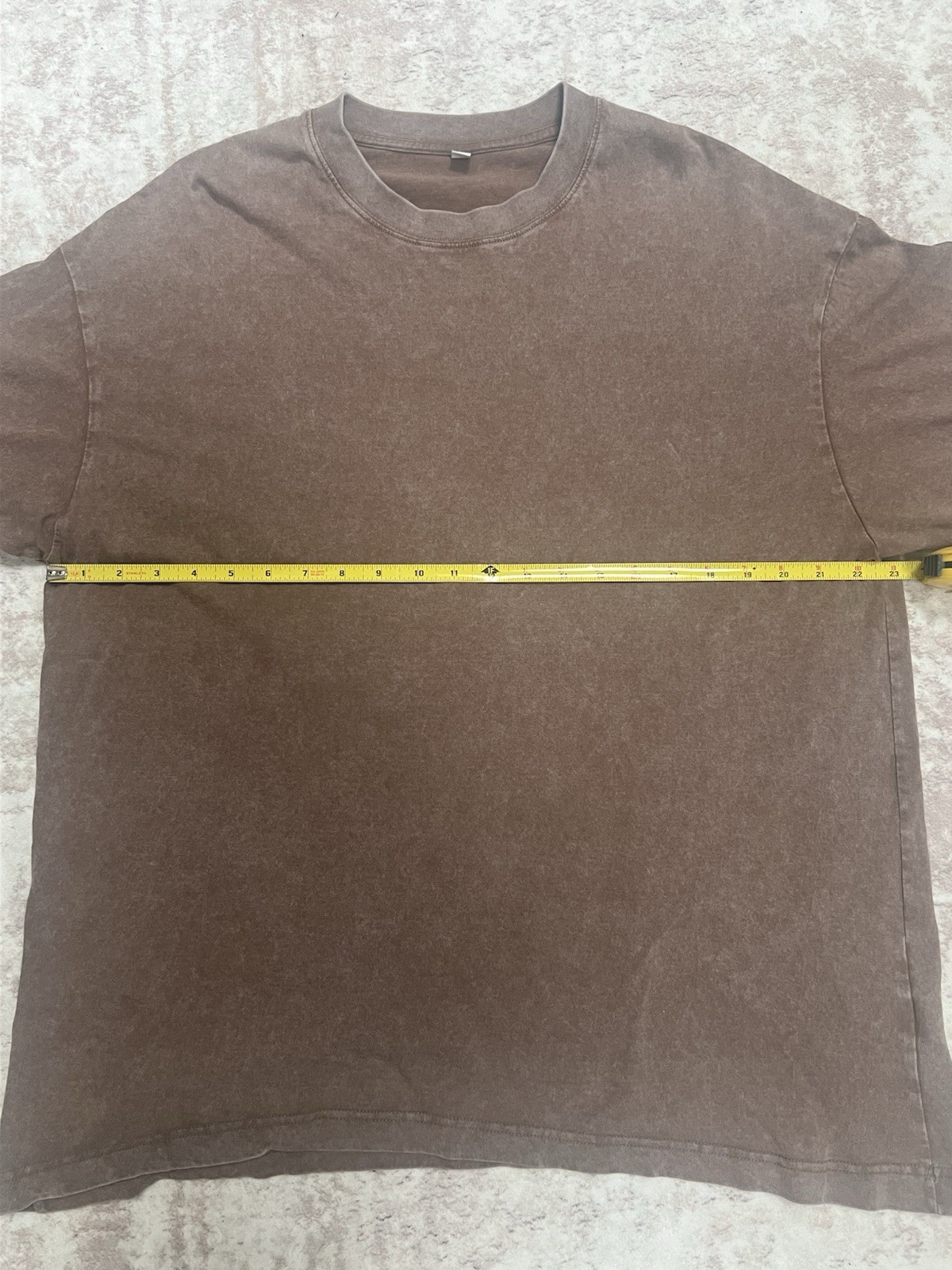 Men’s Brown Solid Crew Neck Short Sleeve Cotton Knit Oversized Tee L/XL SKU 132