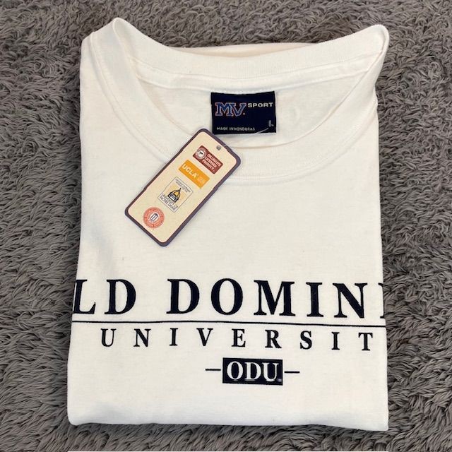 MV Sport T-Shirt Mens L Old Dominion University ODU White Collegiate Tee Classic