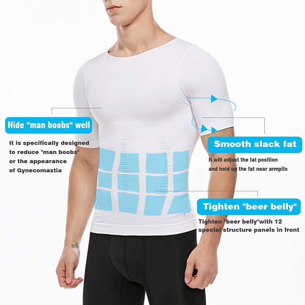 CGTFY Gynecomastia Compress Tank Top Men’s Slim Abs Body Shaper Athletic Vest US