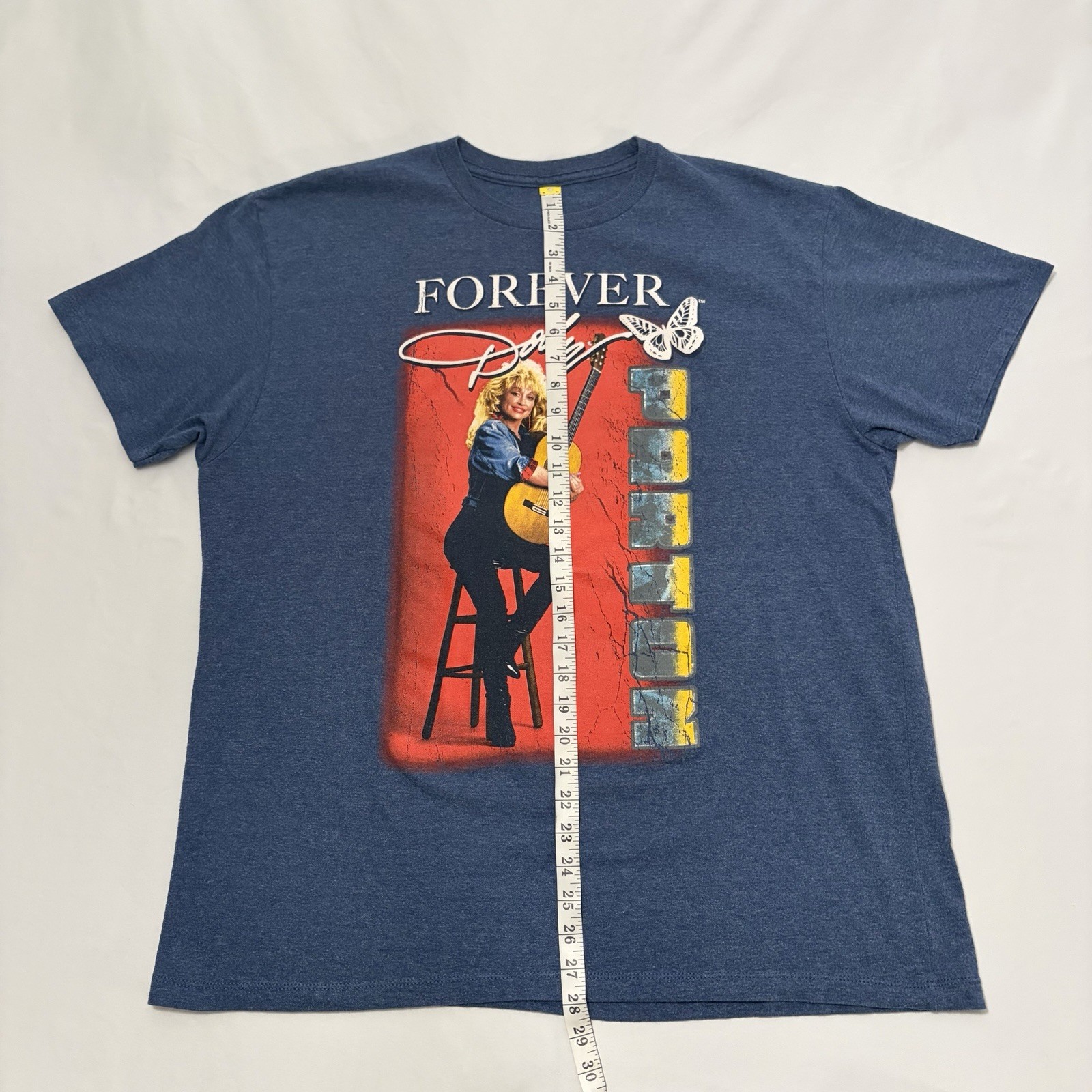 Dolly Parton Mens Blue Gray FOREVER Dolly Graphic T-Shirt Country Music ✅ Sz XL
