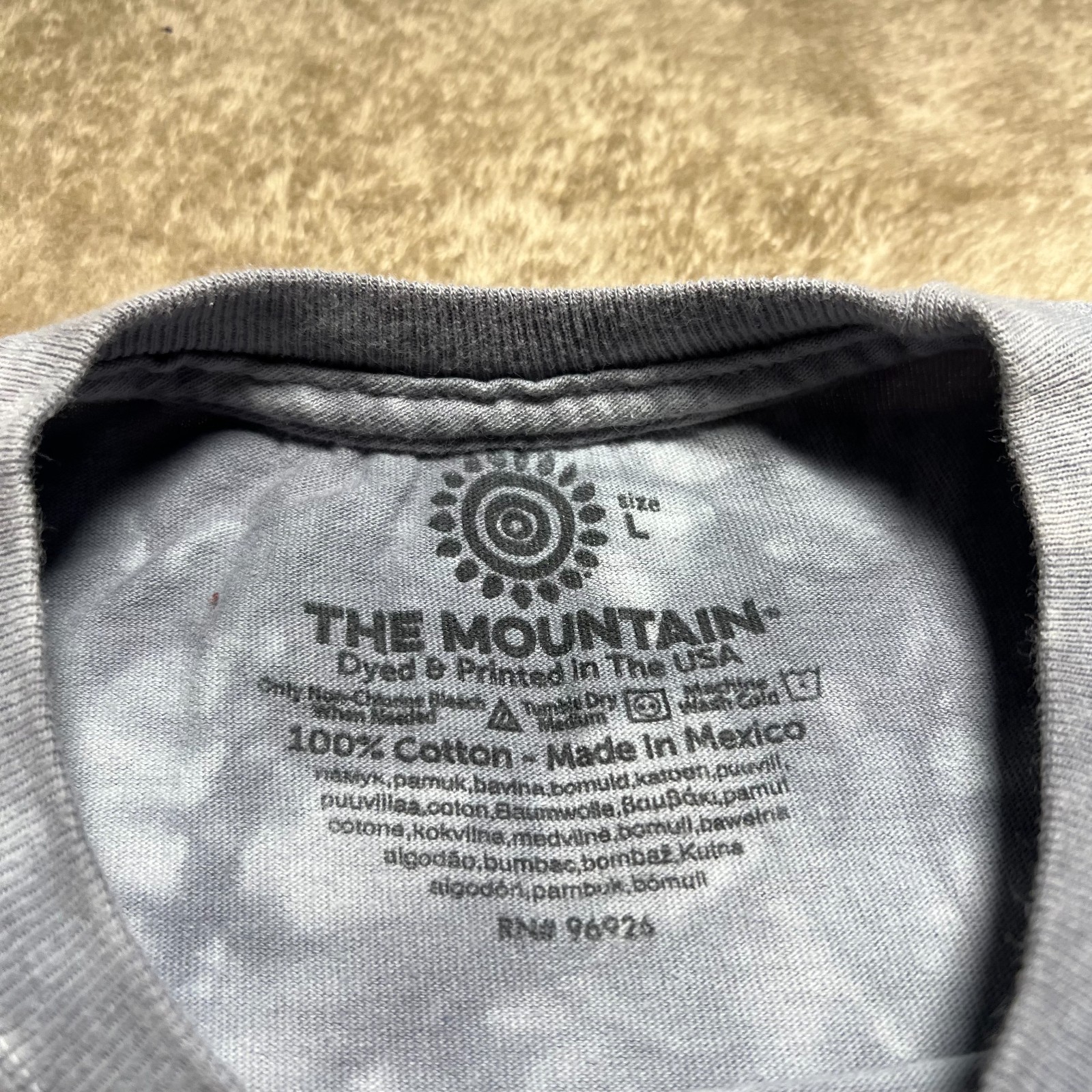 The Mountain Jesus Crown of Thorns T Shirt Mens L Gray Tie Dye Graphic Y2K Tee