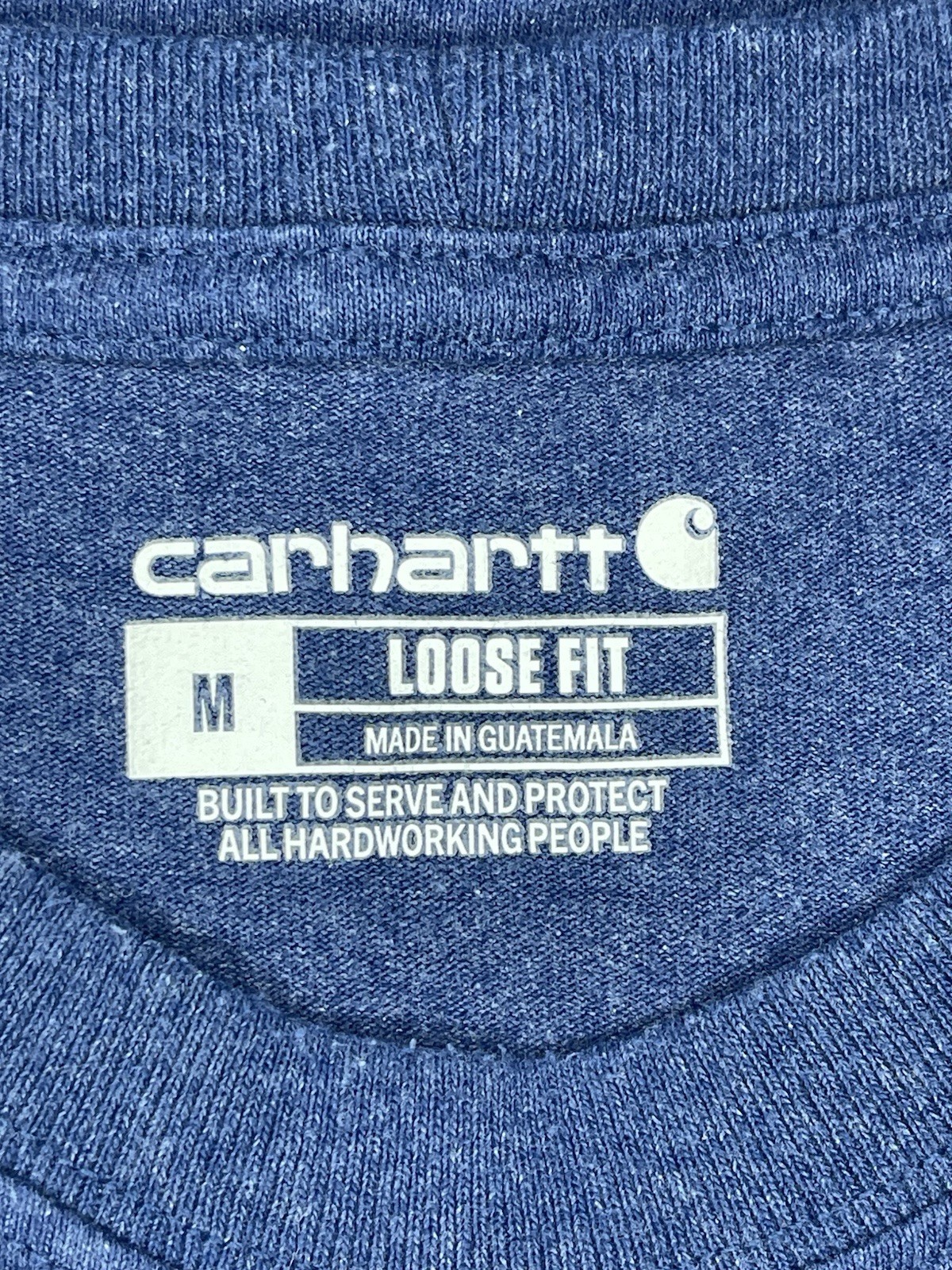 Carhartt Men’s M Loose Fit Blue Solid Pocket Logo Knit Crew Neck T-Shirt