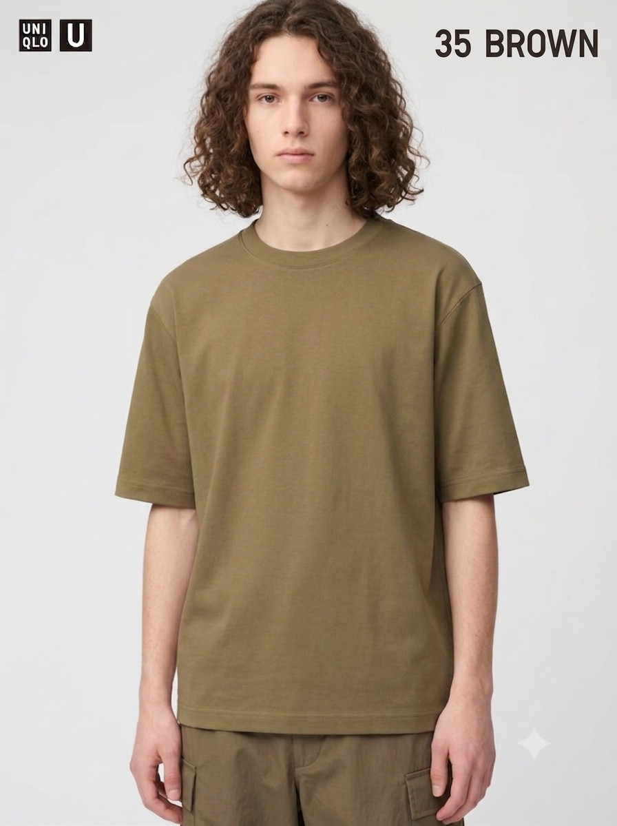 UNIQLO U AIRism Cotton Oversized Crew Neck Half-Sleeve T-Shirt XS-4XL Japan