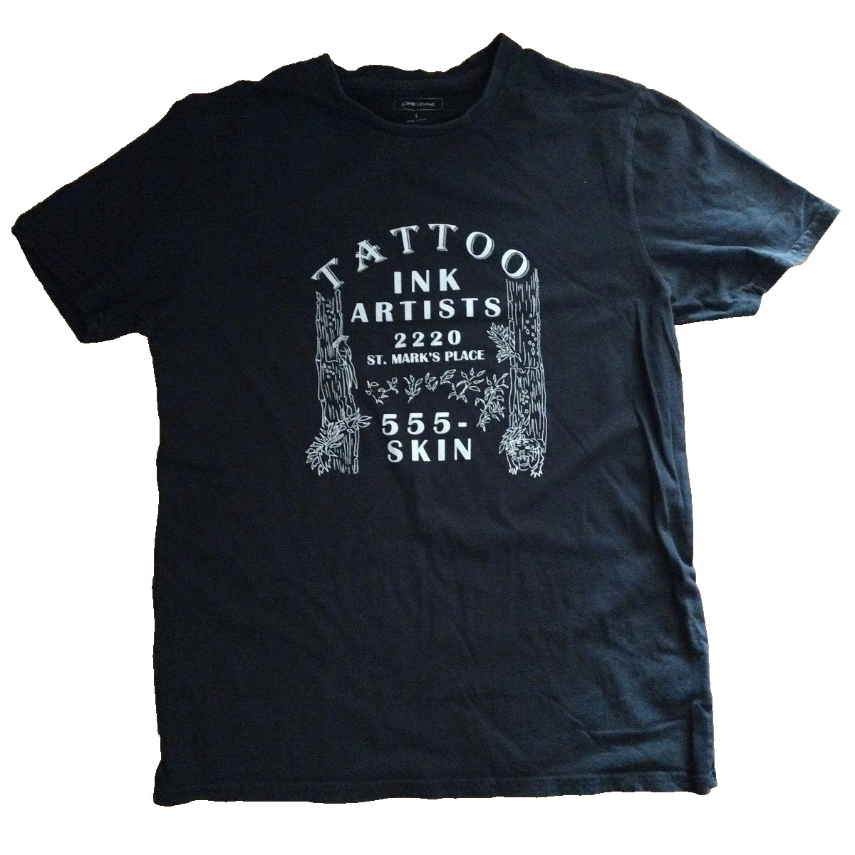 Adam Levine Tattoo Ink Artists Black Graphic T-Shirt Large New York City Village
