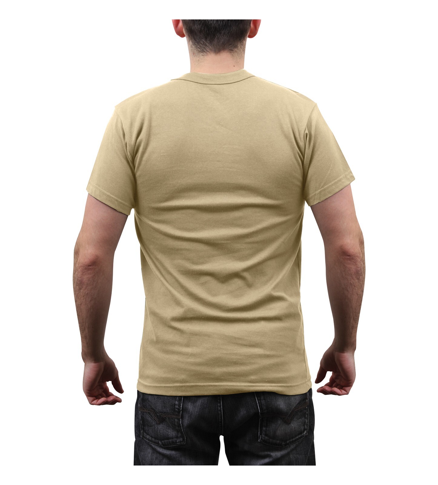 Rothco Thin Blue Line T-Shirt – Desert Sand TBL American Flag Casual Tee Shirt