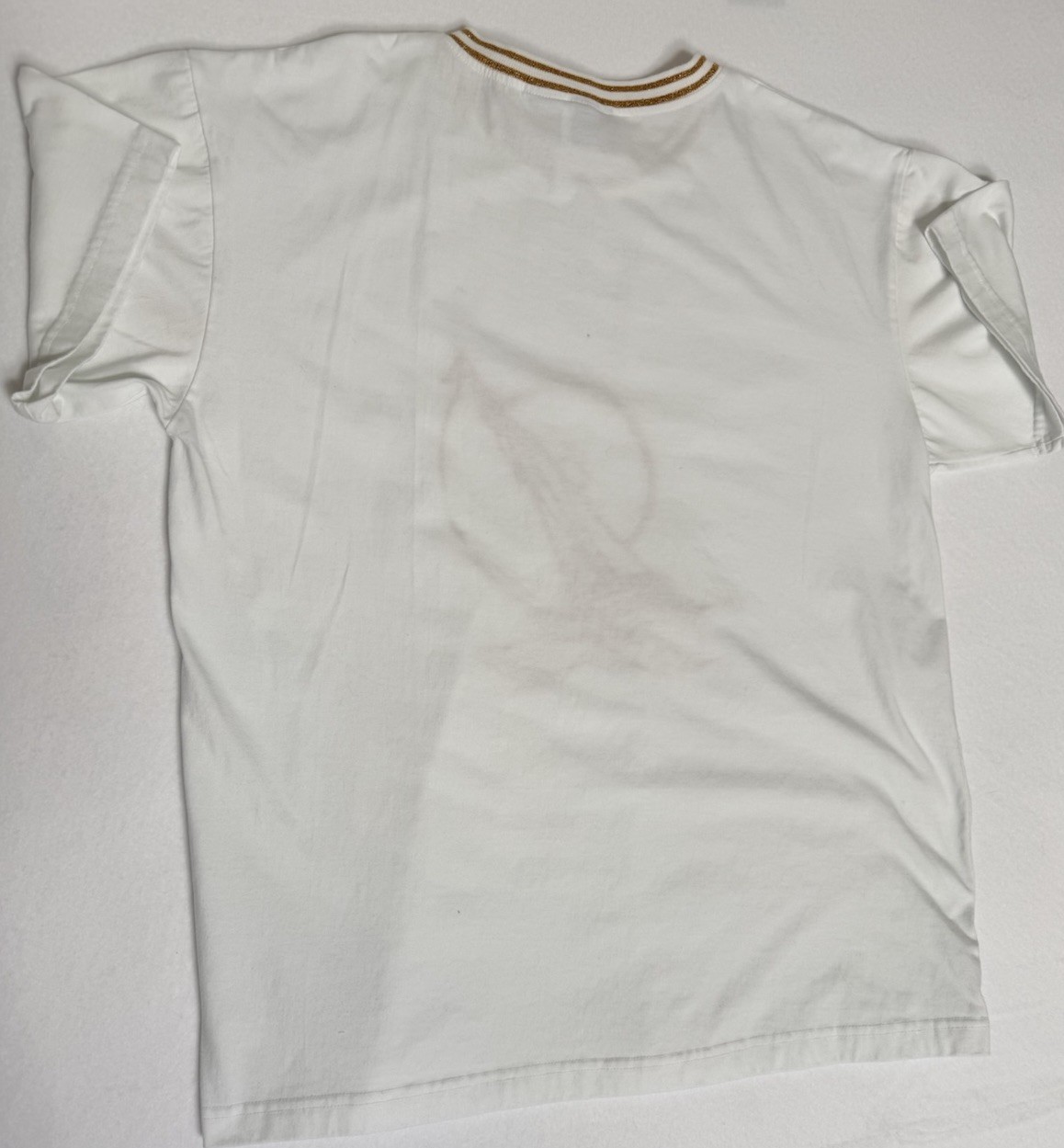 Vintage Bonnie Blain Gold Sailboat Embroidered Tee XL Gold Contrast Collar RETRO
