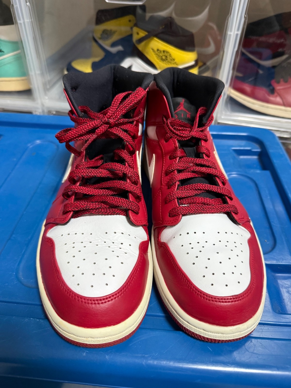 Nike Air Jordan 1 Mid Gym Red White Black 554724-605 Men’s Size US 10 EU 44