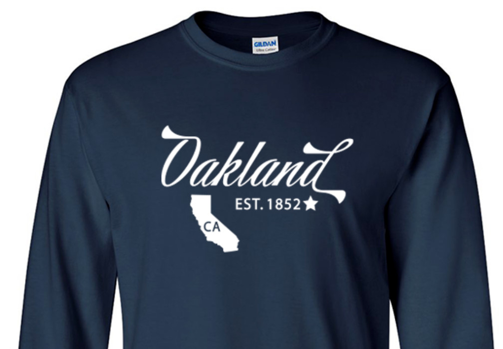 Oakland California State T-Shirt Graphic Tee Unisex Apparel Custom Text 
