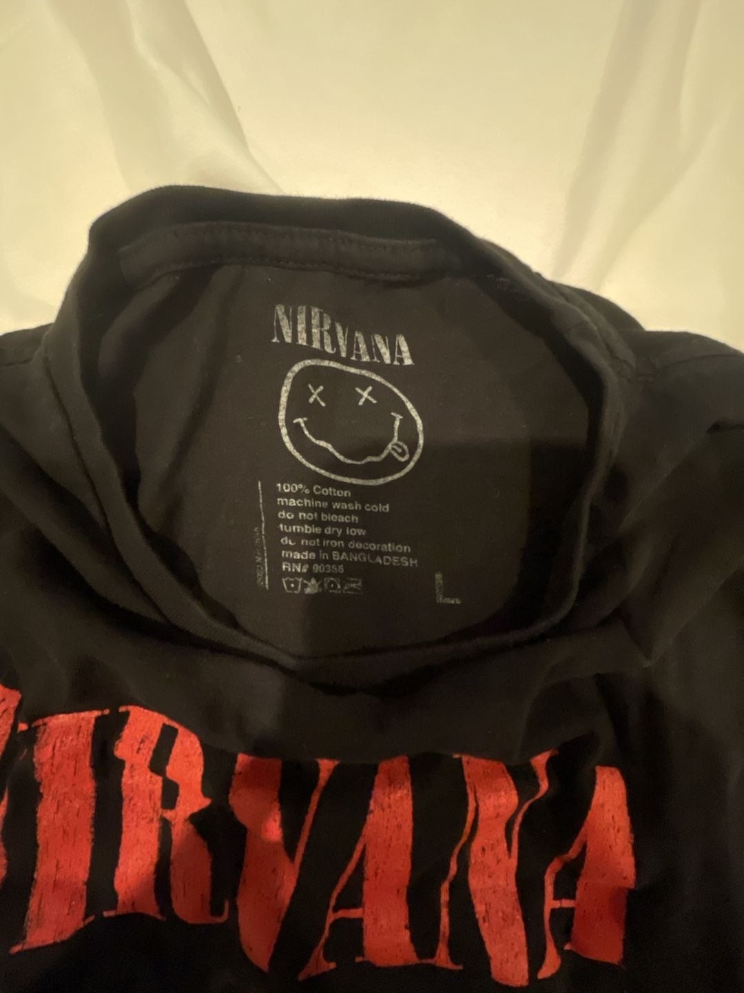 Nirvana In Utero Graphic Black Band T-Shirt Size Large