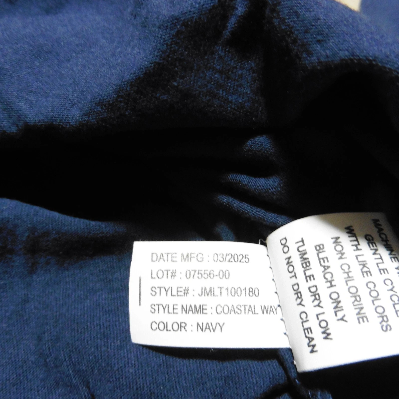 Johnnie-O Men’s XL Coastal Way Crewneck T-Shirt Navy Blue LS Graphic Print